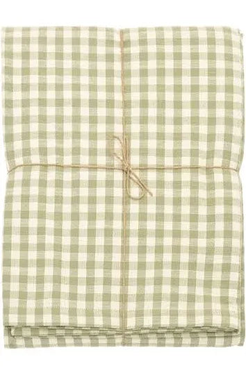 Olive Gingham Tablecloth 130x180cm