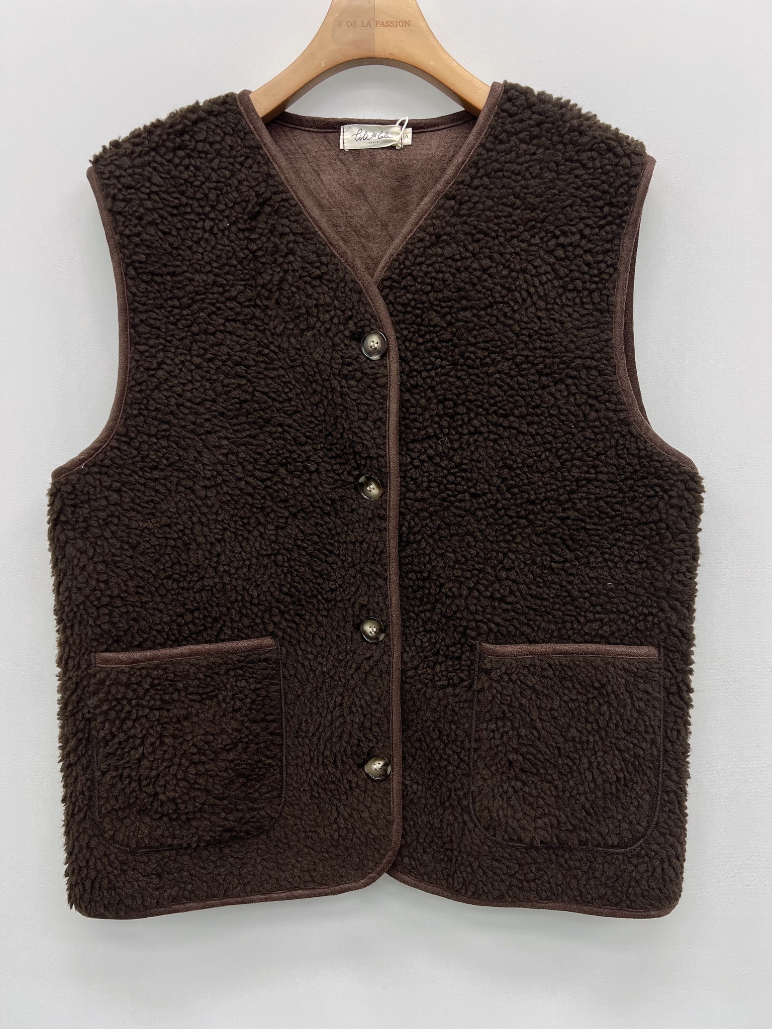Chocolate Teddy Gilet By Lili and Lala