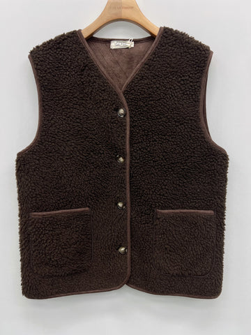 Chocolate Teddy Gilet By Lili and Lala