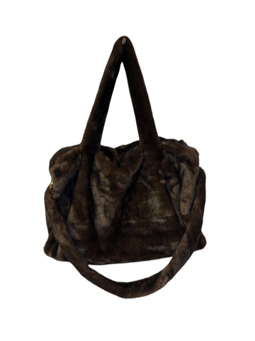 Brown Faux Fur Tote Bag