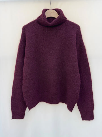 Burgundy Slouch Jumper  by Lili and Lala