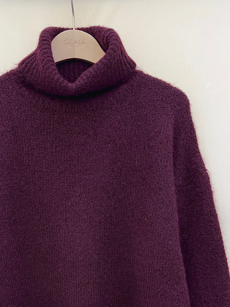 Burgundy Slouch Jumper  by Lili and Lala