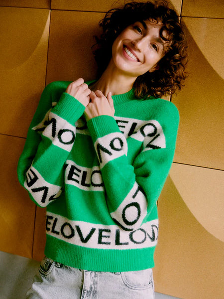 Vibrant Green Love Jumper by B Young