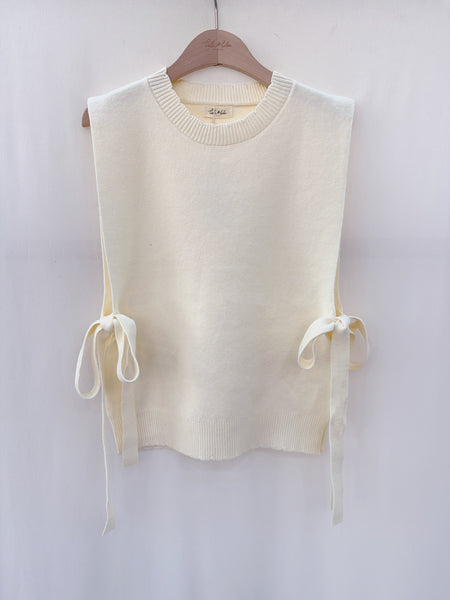 Ecru Side Tie Tank by Lili and Lala
