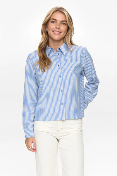 Hydrangea Blue Striped Boxy Shirt By Nümph