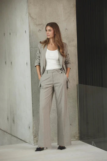 Mink Pinstriped Trousers by Co Couture
