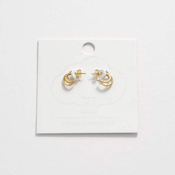 Pave Curl Hoops Gold Plated by Estella Bartlett
