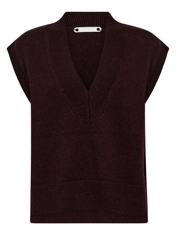 Burgundy V-Knit Tank by Co Couture