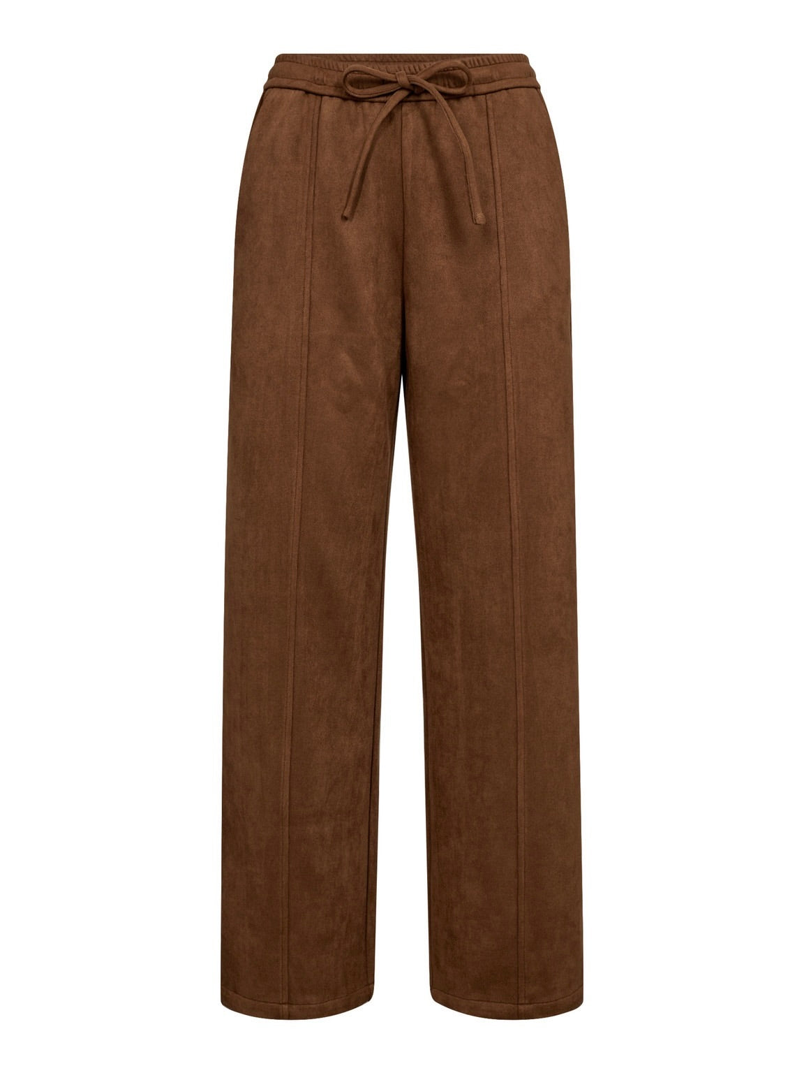 Camel Faux Suede Trousers By Co’Couture