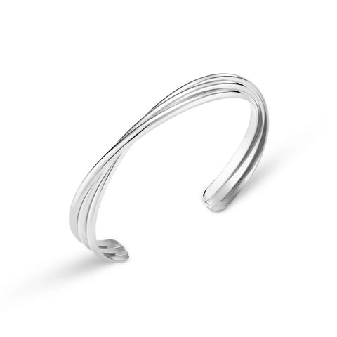 Interlocking Open Bangle Silver by Orelia