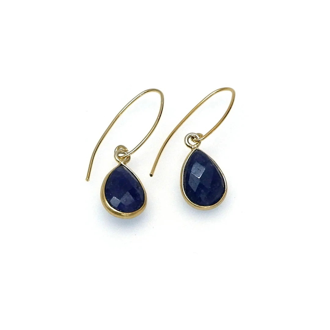 Handcrafted Gemstone Lapis Crystal Earrings by Annabella Moore