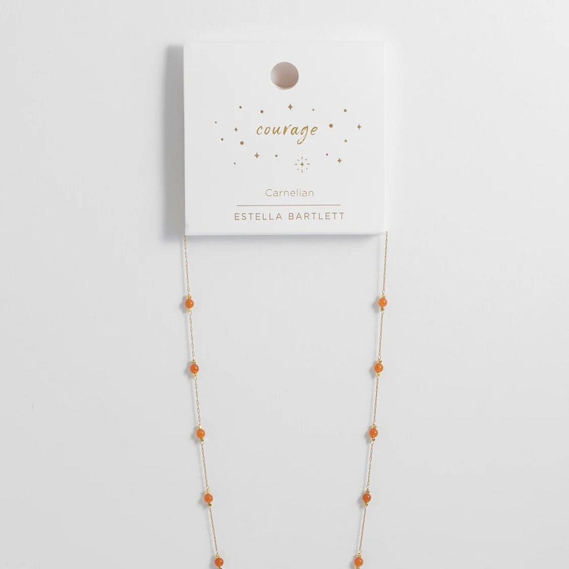 Wellness Carnelian Orange Gemstone Bead Necklace by Estella Bartlett