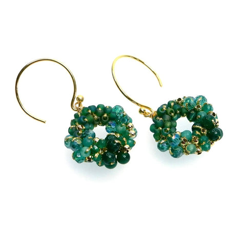 Handcrafted Gemstone Jade & Crystals Earrings by Annabella Moore