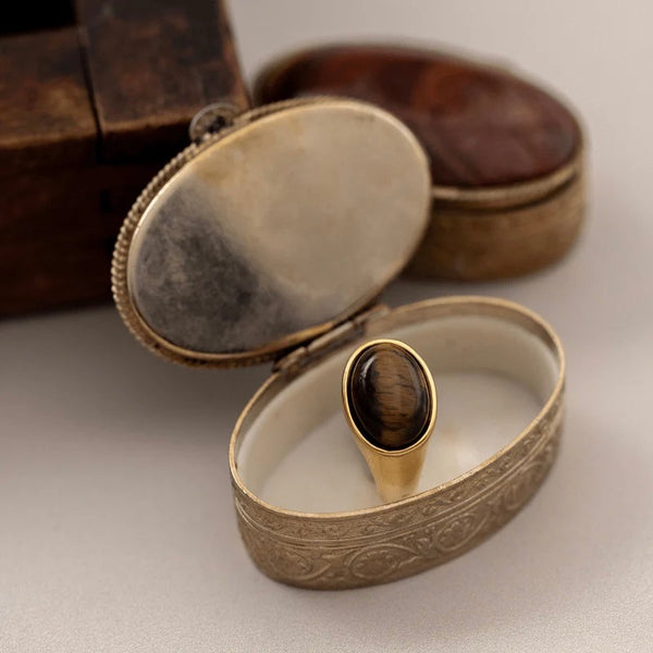 Semi-Precious Tiger's Eye Statement Ring by Orelia