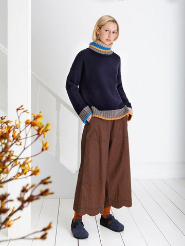 Navy Bailey Polo Chunky Jumper By Bonté