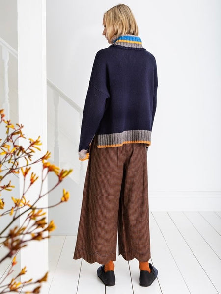 Navy Bailey Polo Chunky Jumper By Bonté