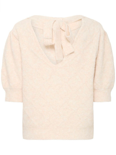Cream Knit With Tie Back by B Young