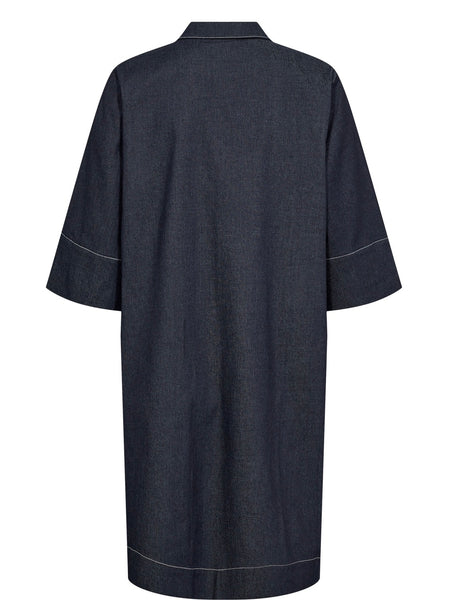 Dark Blue Denim Zip Utility Dress by Numph