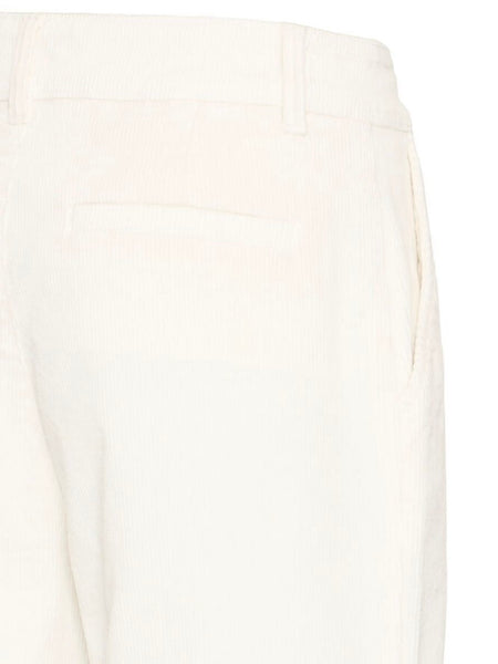 Ecru Front Pocket Corduroy Jeans by B Young