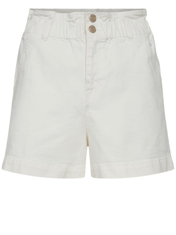 White Cotton Shorts by Numph