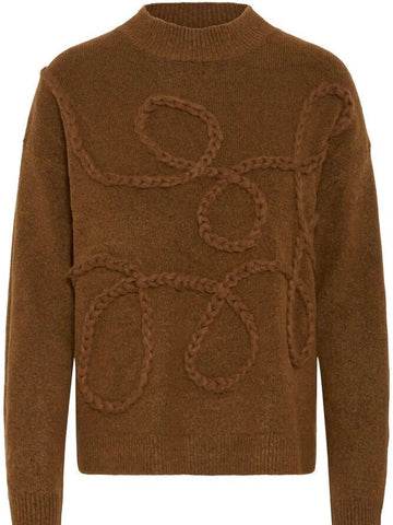 Cinnamon Patterned Stitch Jumper by B Young