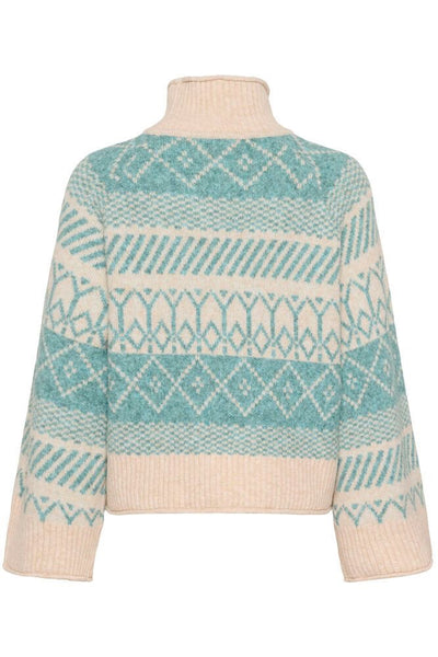 Aqua Aztec Polo Knit By Saint Tropez