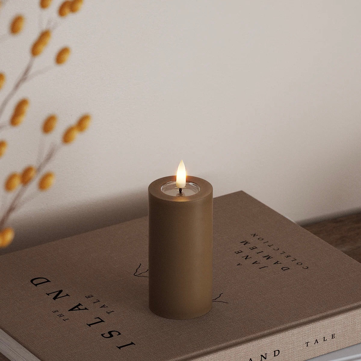 Unique LED Caramel Candle 5cm x 10cm By Deluxe