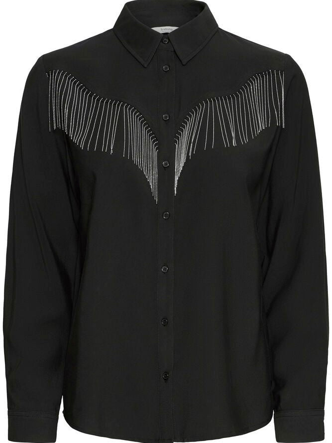 Black Western Fringe Shirt by B Young