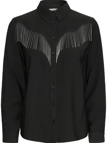 Black Western Fringe Shirt by B Young