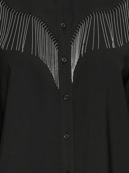 Black Western Fringe Shirt by B Young