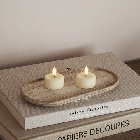 Unique LED Cream Tealights 2pck By Deluxe