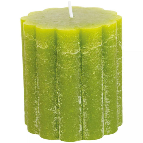 Fern Rustic Twisted Pillar Small Candle