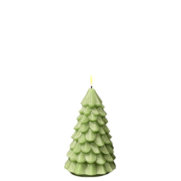 Unique LED Green Christmas Tree Candle Big 16cm By Deluxe