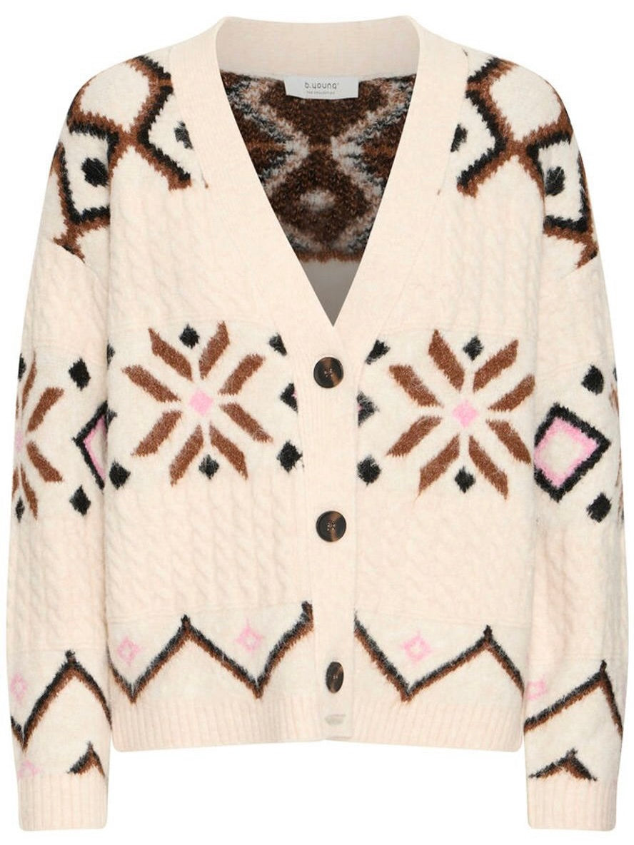 Mocha Print Cardigan by B Young