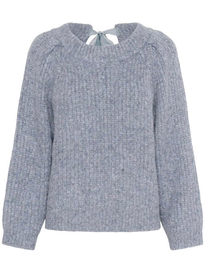 Blue Knit Satin Bow Back By Soaked