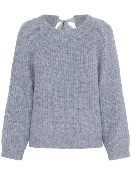 Blue Knit Satin Bow Back By Soaked