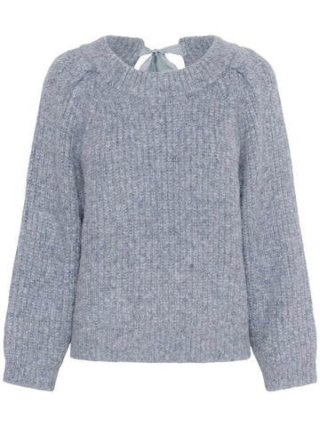 Blue Knit Satin Bow Back By Soaked