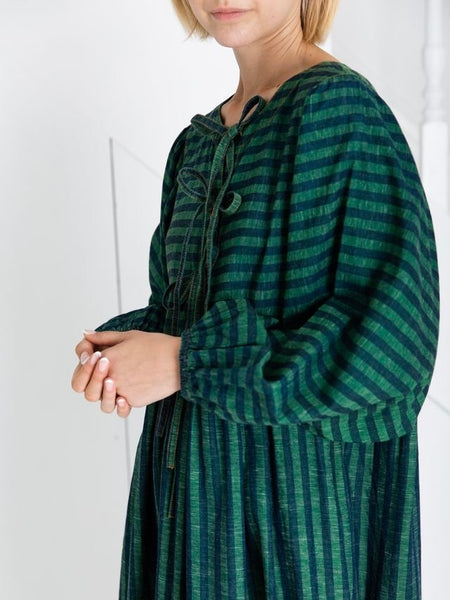 Striped Amber Puff Sleeve Dress By Bonté