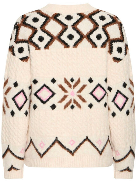 Mocha Print Cardigan by B Young