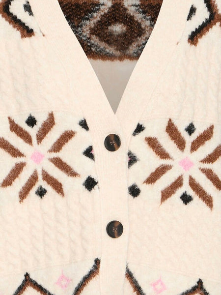 Mocha Print Cardigan by B Young