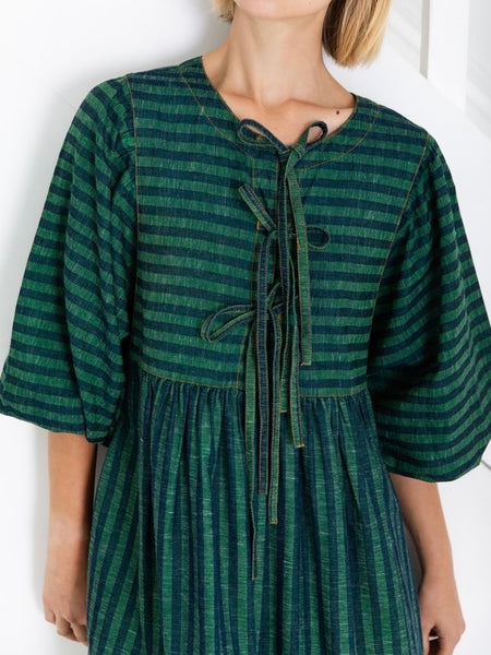 Striped Amber Puff Sleeve Dress By Bonté