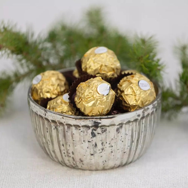 Silver Ribbed Large Tea Light