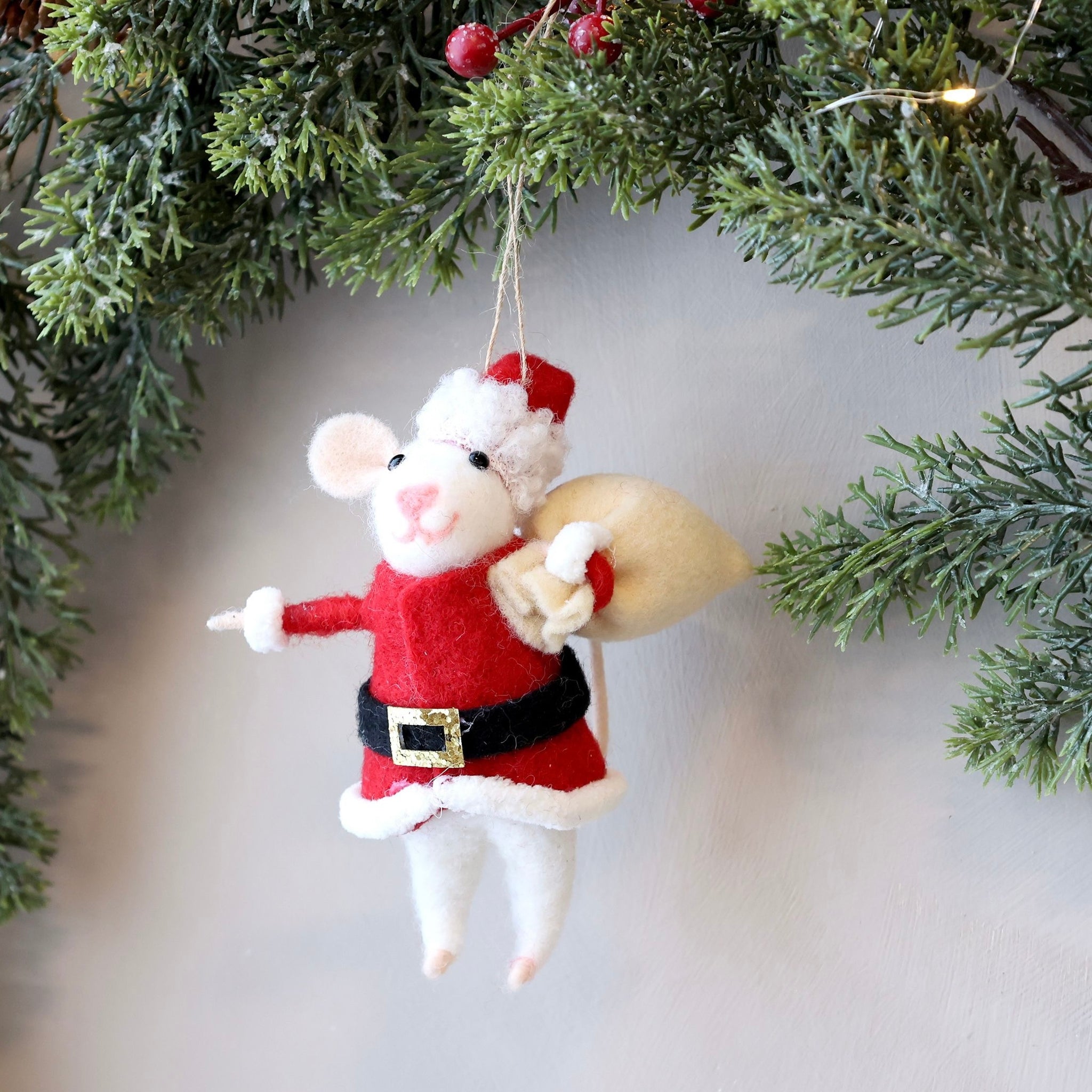 Santa Mouse Tree Decoration