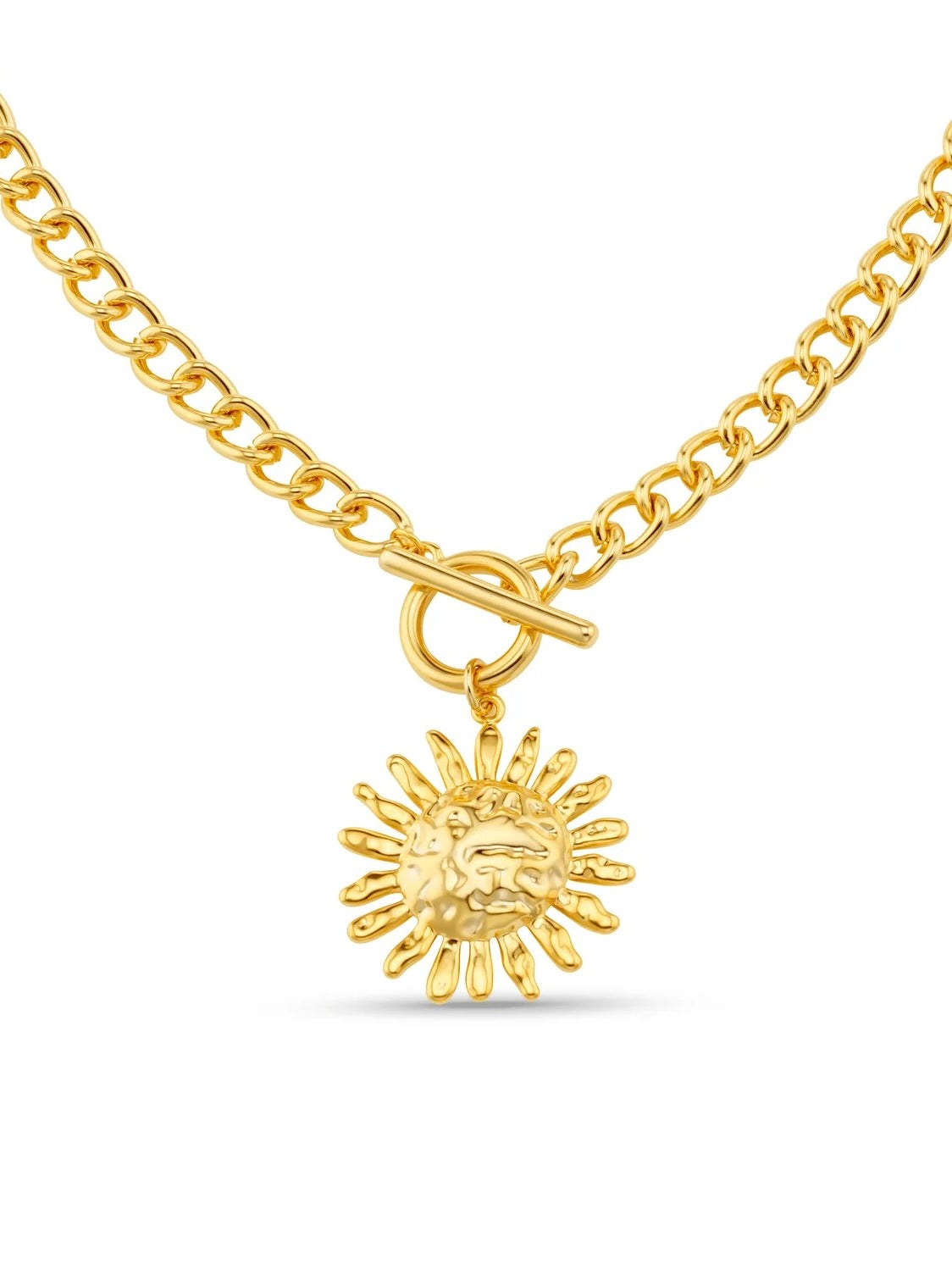 Gold Molten Sun & T-Bar Necklace by Orelia