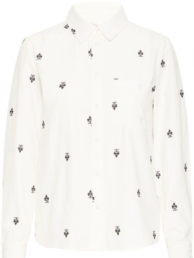 Ecru Embroidered Shirt by B Young