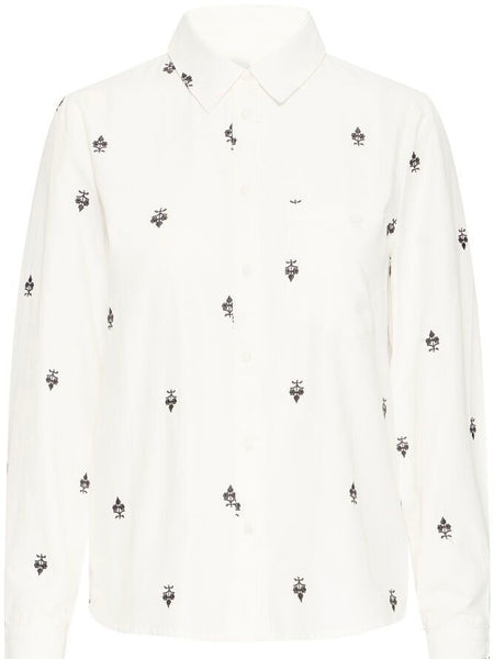 Ecru Embroidered Shirt by B Young