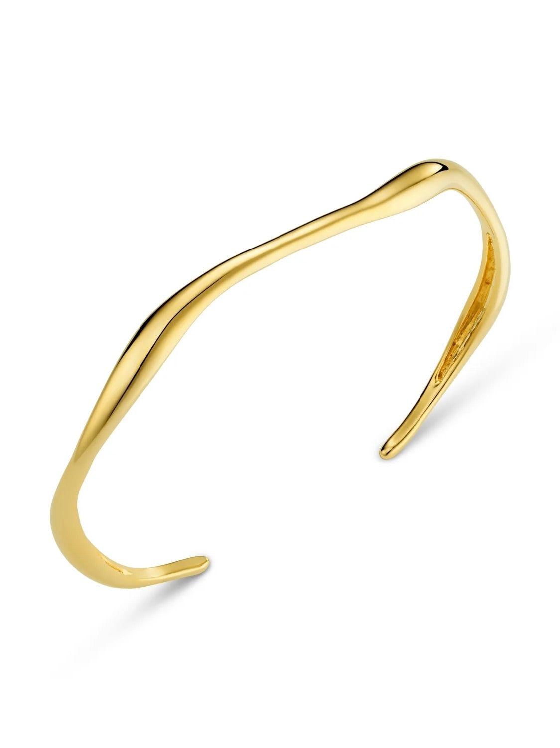 Gold Fine Wave Bangle by Orelia