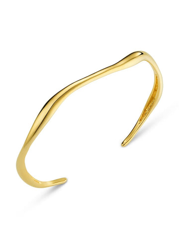 Gold Fine Wave Bangle by Orelia