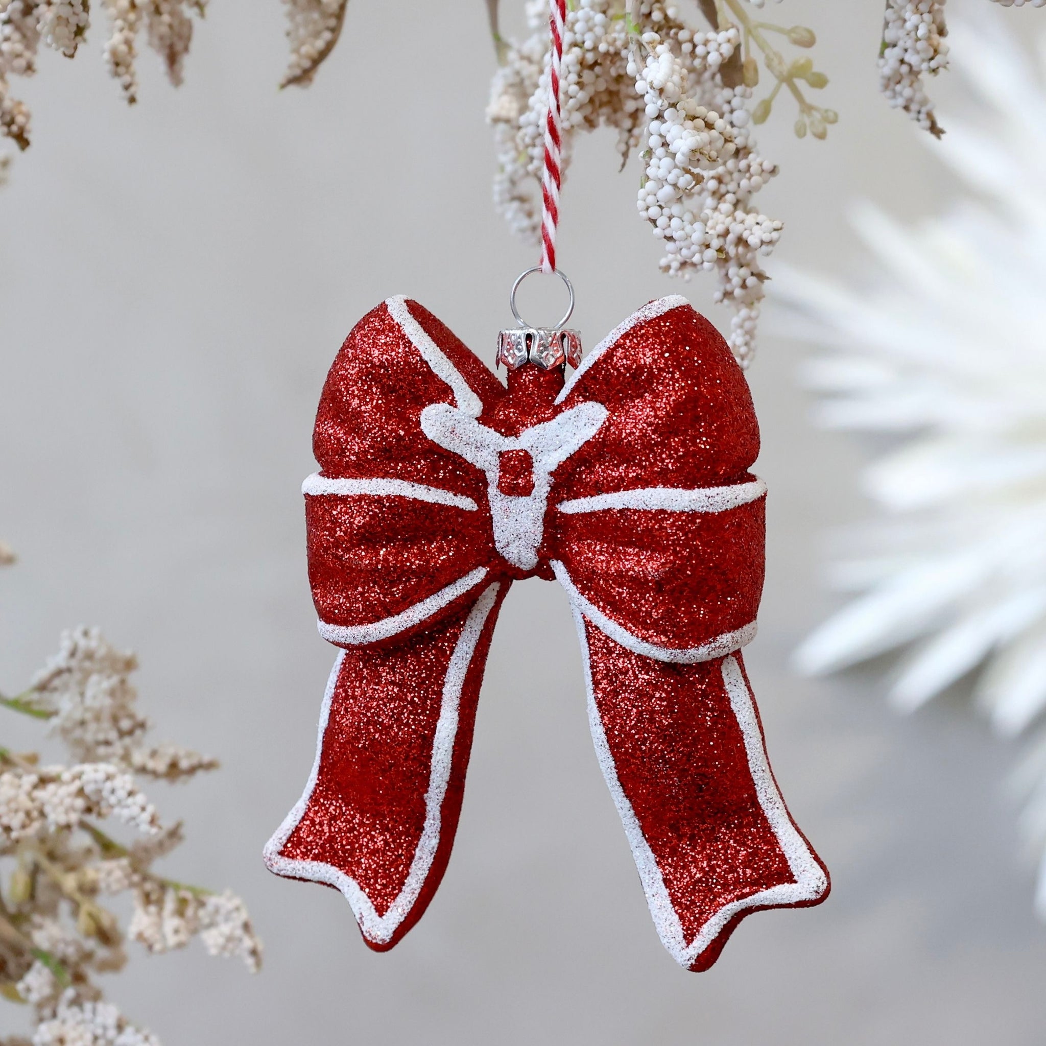 Glitter Classic Bow Tree Decoration