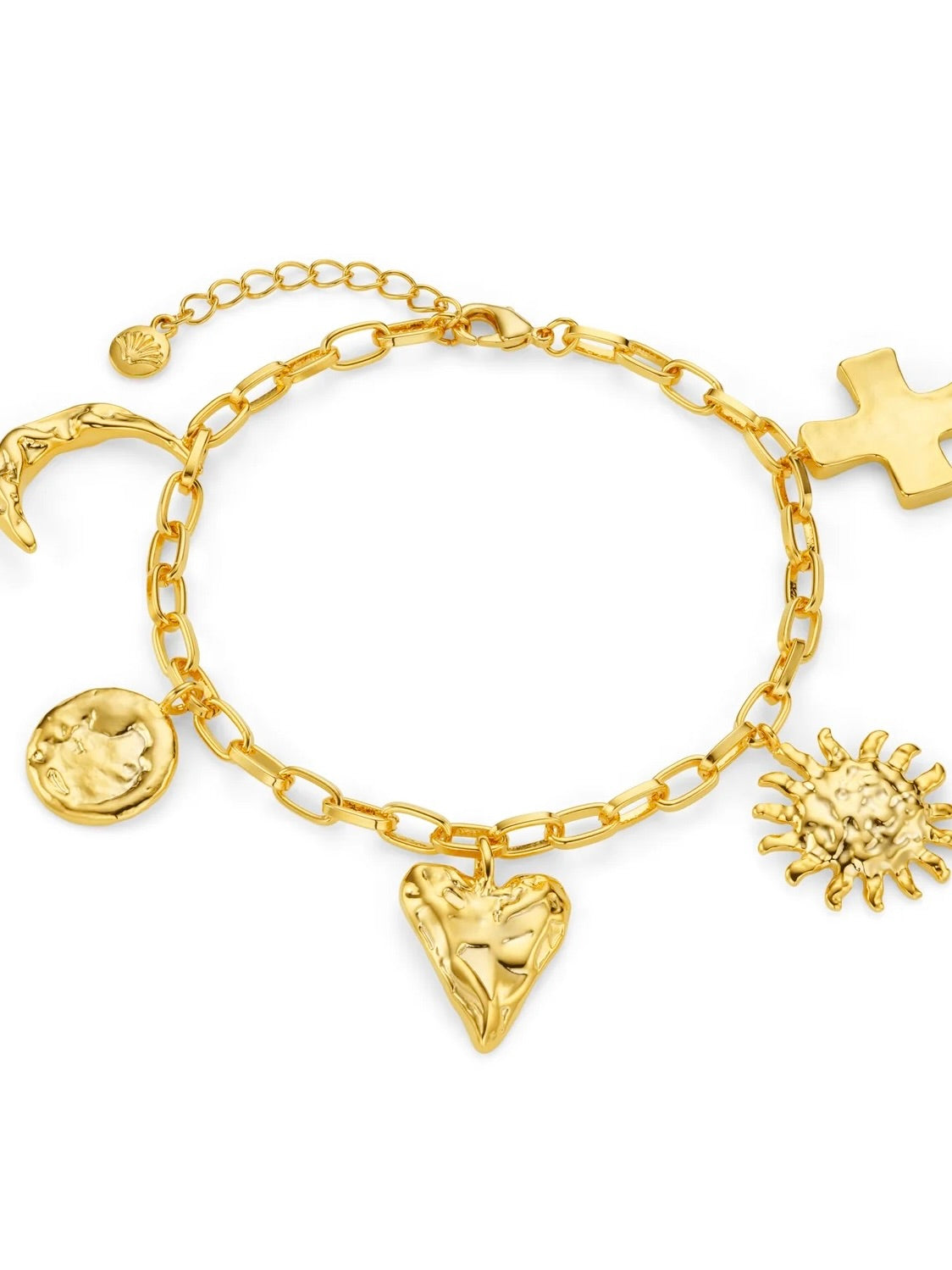 Gold Molten Charm Bracelet by Orelia